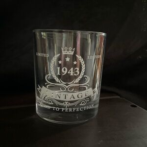 LIGHTEN LIFE Birthday Gifts for Men 12 oz, (1943) Whiskey Glass in Wood Box